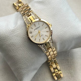 ساعت مجلسی زنانه طلایی نگین دار برند هانگری